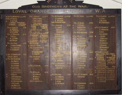 Honour Boards and Memorials of Fraternal Orders