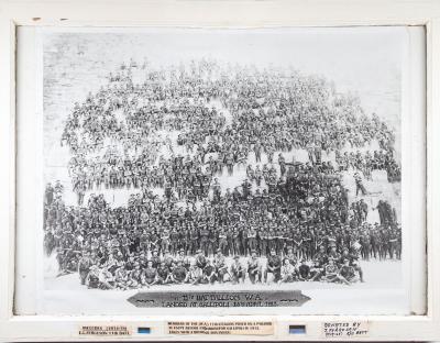 FRAMED PHOTO REPRODUCTION OF 11TH BATTALION IN EGYPT