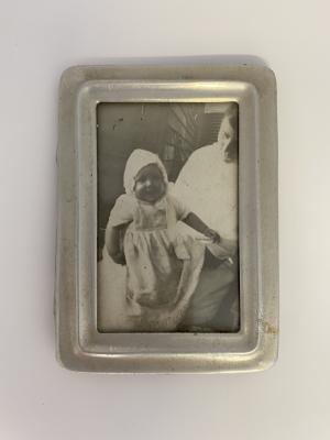 Photo in silver photo frame