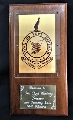 Tiger Academy 1994 Friendship Series plaque