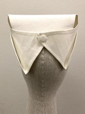 White cotton short nurse's cap, back view