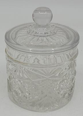 Cut glass jar with lid