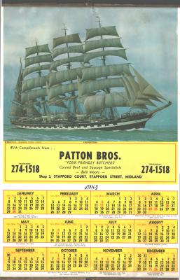 Patton Brothers calendar, 1984.