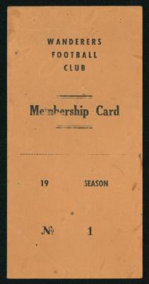 Wanderers Football Club Membership Card