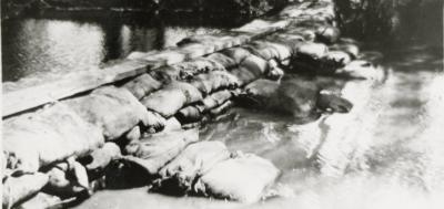 Canning River sand bag dam