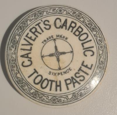 Calvert's Carbolic Toothpaste lid