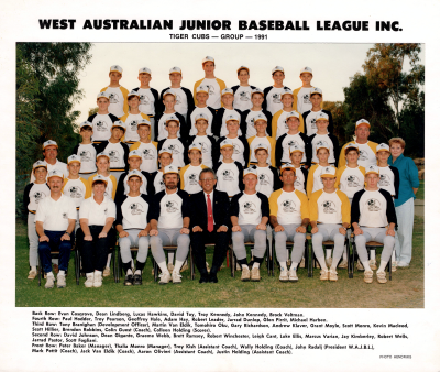 1991 West Australian Junior Baseball League Tiger Cubs Group