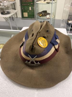 hat with badges