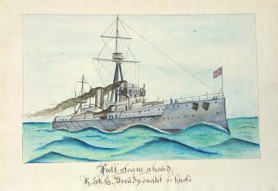Watercolour HMS Dreadnought