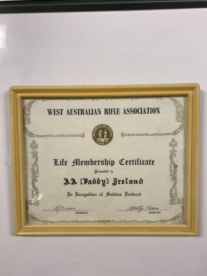 Life Membership Certificate