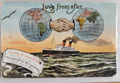 "Love from afar" postcard