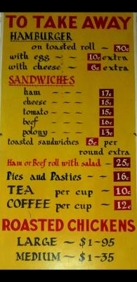 Nalgoo Inn Menu, c.1960s