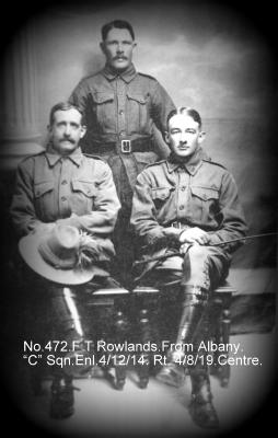 World War 1, Australia, Western Australia, 472 ROWLANDS, 10 Light Horse