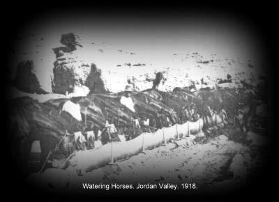 World War 1, Middle East, Palestine, Jordan Valley, Logistic, Watering 10 Australian Light Horse, 1918