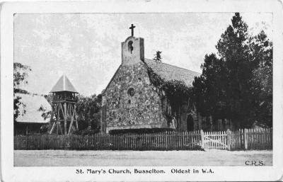 Postcard - St Mary's Church Busselton. Oldest in W.A.