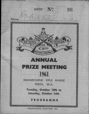 1961 WA Queen's Prize Programme