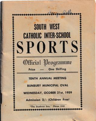 Programme - South West Catholic Inter-School Sports 1959