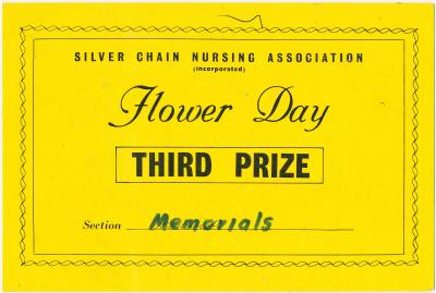 Silver Chain Flower Day Third Prize Card