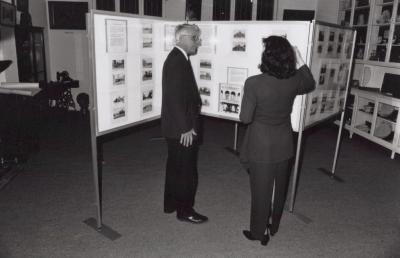PHOTOGRAPH: OPENING OF MUSEUM'S POSTCARD EXHIBIT,11/4/96
