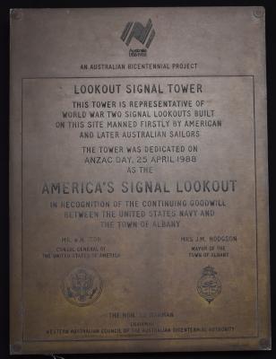 America's Signal Lookout Plaque