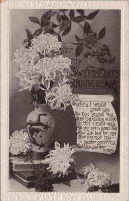 POSTCARD: 'FOR MY SWEETHEARTS ANNIVERSARY', JIM AND LILLIAN DENNIS ANNIVERSARY COLLECTION