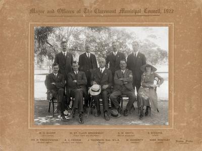 Mayor and Officers of the Claremont Municipal Council 1922