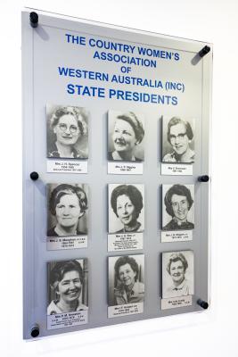 CWA of WA State President Photo Board 1955 - 1985 