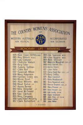 CWA of WA Honorary Life Members' Board 1929 - 1992 