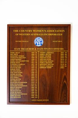 State Treasurer / State Finance Officer Honour Board 