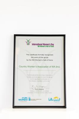 IWD Certificate of Recognition