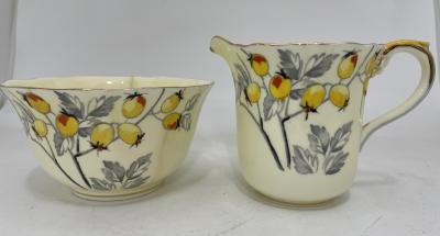 Small China Jug and Basin Decorated with Acorns