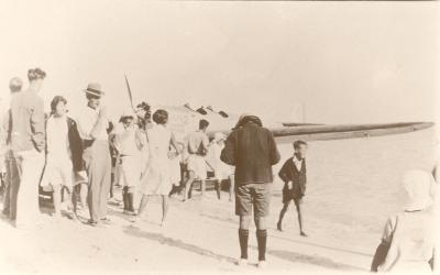 Western Australia, Rottnest Island, Seaplane at shoreline, 1930