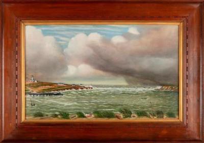 (Arthur head Fremantle and mouth of the Swan River Estuary with storm clouds)