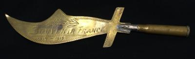 First World War Brass Knife with Bullet Handle (Trench Art)