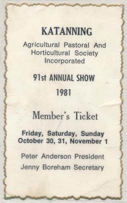 Katanning Show Members Ticket