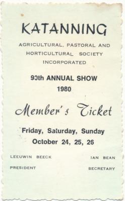 Katanning Show Ticket