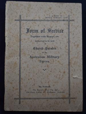 Second World War 'Form of Service' booklet