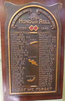 Honour Board - 2/2 Commando (World War 2)