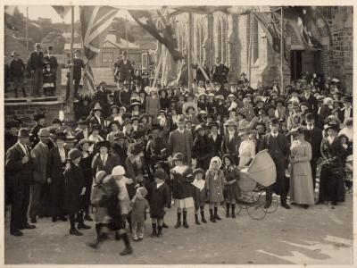 ALBERT HALL, LAYING FOUNDATION STONE, ALBANY 1914