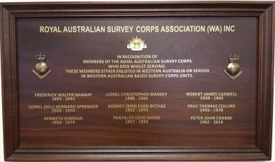 Honour Board - Royal Australian Survey Corps