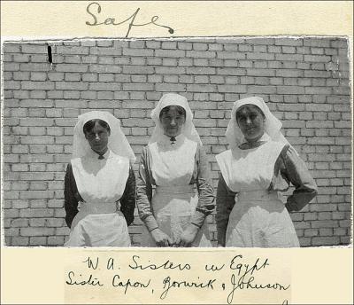 World War 1, Egypt, BORWICK, CAPON, JOHNSON, Australian Army Nursing Service, 1917