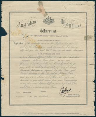 Australian Military Forces Warrant – Staff Sergeant N. W. BAKER