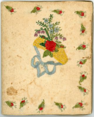 Notebook with embroidered silk cover