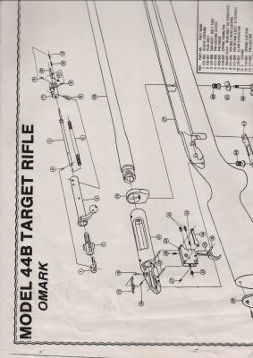 Model 44B Rifle Component chart