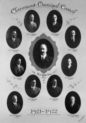 Claremont Municipal Council Mayor & Councillors 1921-1922