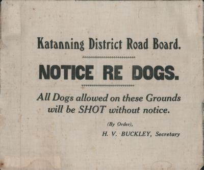 Katanning District Road Board Sign