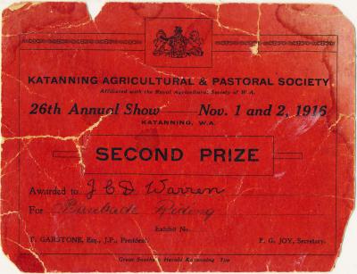 Katanning Show Prize Ticket