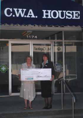 Woolworths presenting CWA with cheque for $581,000