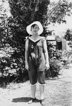 Beryl Wylie In Neck-To-Knee Bathing Costume