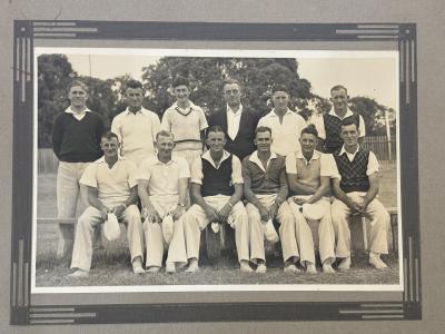 Back row Ernie Garside, Harry Sells, Front 2nd Ken Beatty, far right Ron Herbert